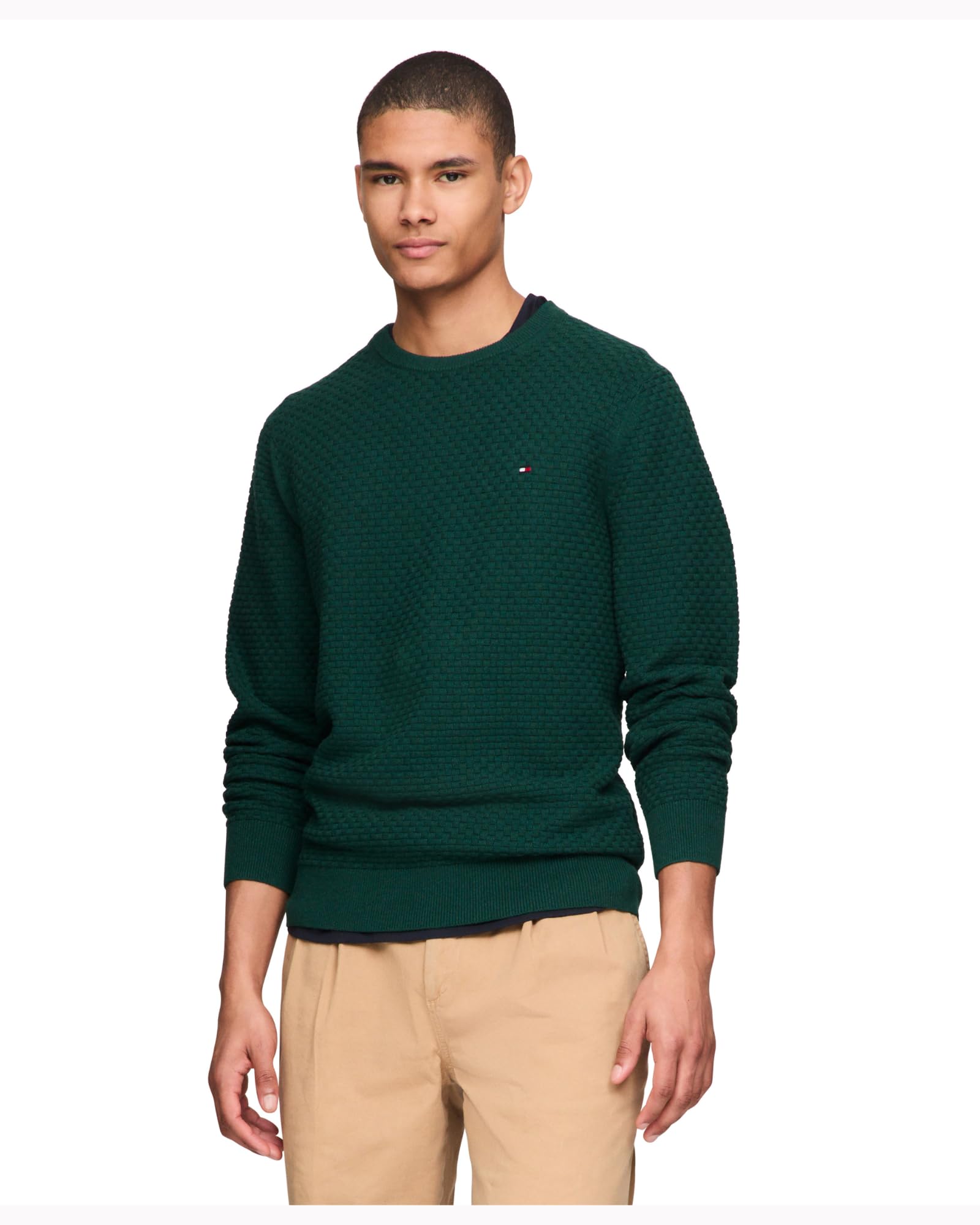 Foto 2 pulgar | Jersey Tommy Hilfiger De Algodón Con Cuello Redondo Estructurado 9gg Para Hombre - Venta Internacional.