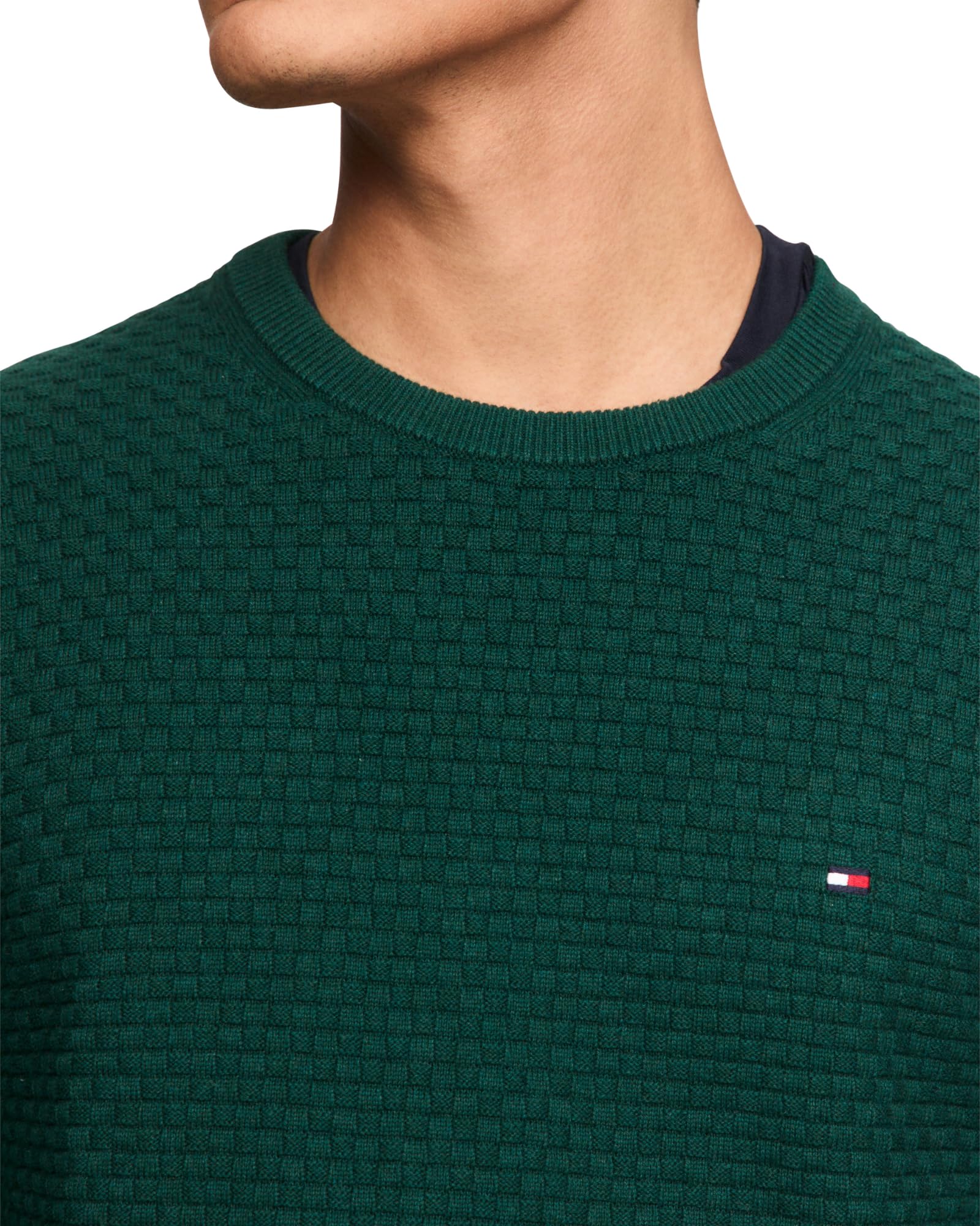 Foto 3 pulgar | Jersey Tommy Hilfiger De Algodón Con Cuello Redondo Estructurado 9gg Para Hombre - Venta Internacional.