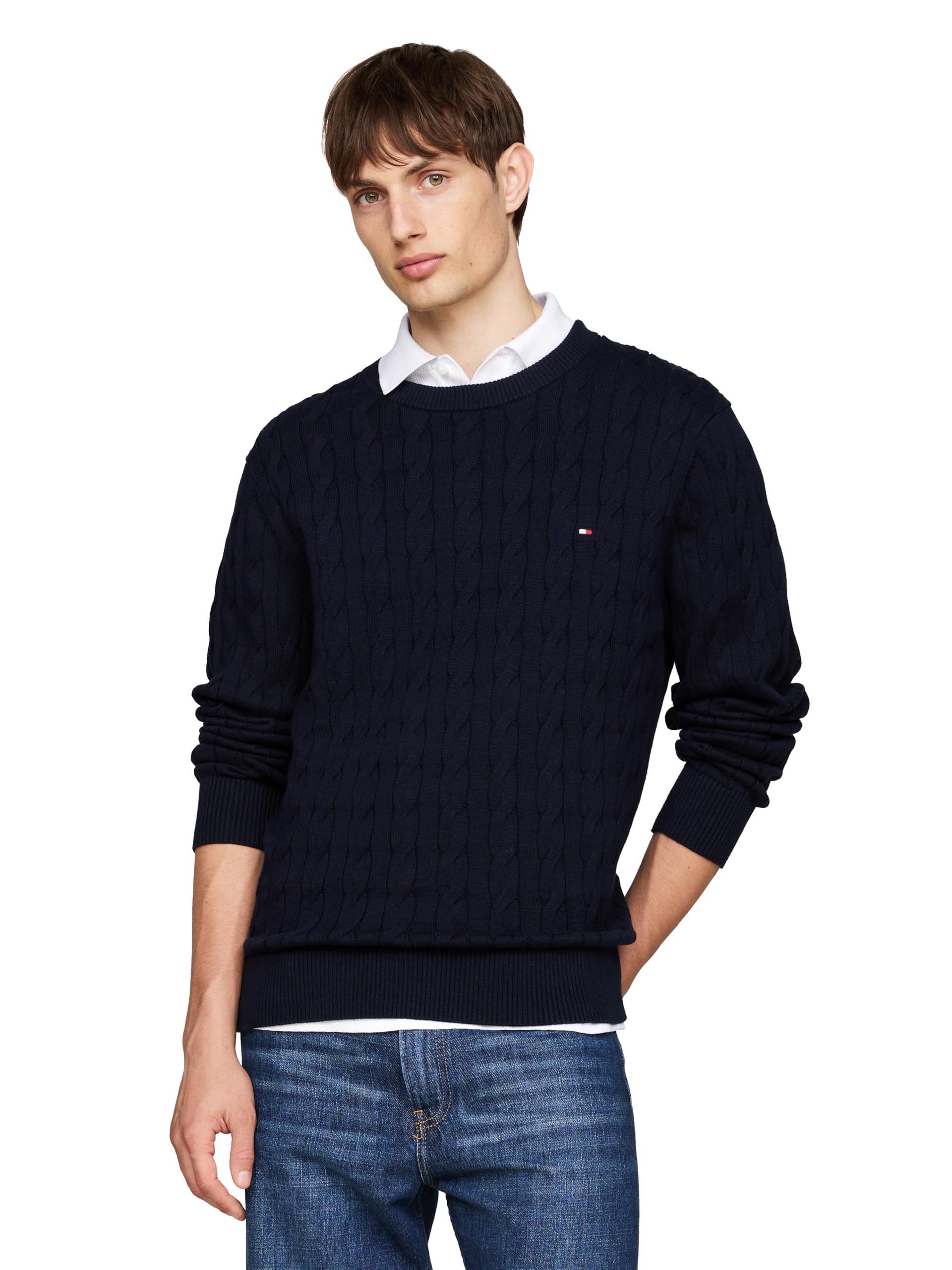 Jersey Tommy Hilfiger De Algodón Con Cuello Redondo Para Hombre - Venta Internacional.