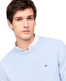 Foto 2 | Jersey Tommy Hilfiger De Algodón Con Cuello Redondo Estructurado 9gg Para Hombre - Venta Internacional.