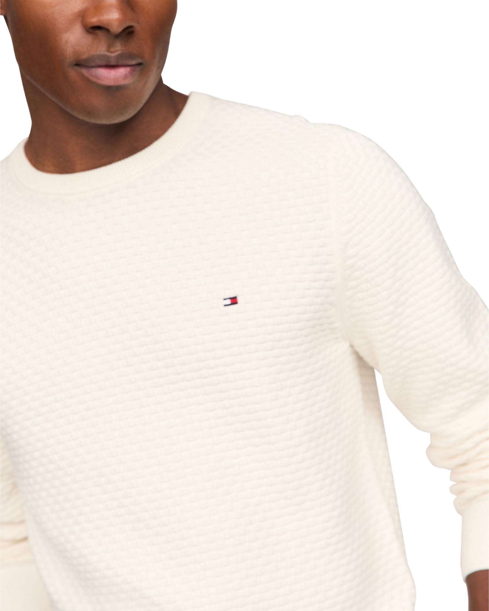 Foto 3 pulgar | Jersey Tommy Hilfiger Para Hombre Con Cuello Redondo Estructurado 9gg, Color Marfil - Venta Internacional.