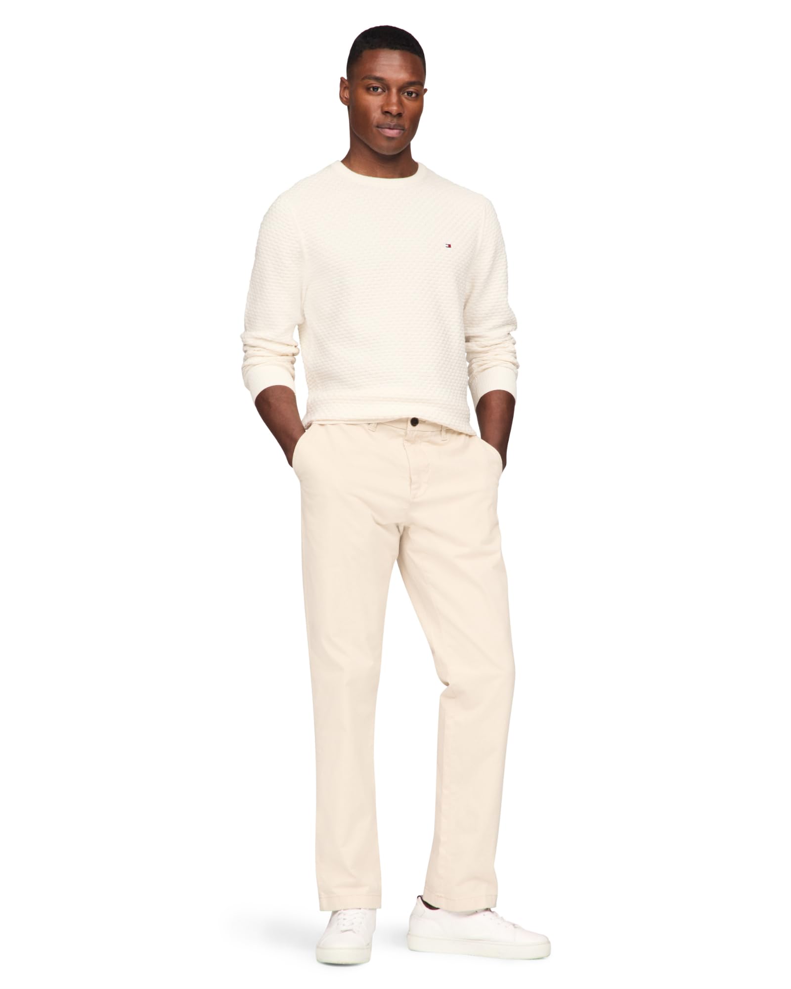 Foto 5 pulgar | Jersey Tommy Hilfiger Para Hombre Con Cuello Redondo Estructurado 9gg, Color Marfil - Venta Internacional.