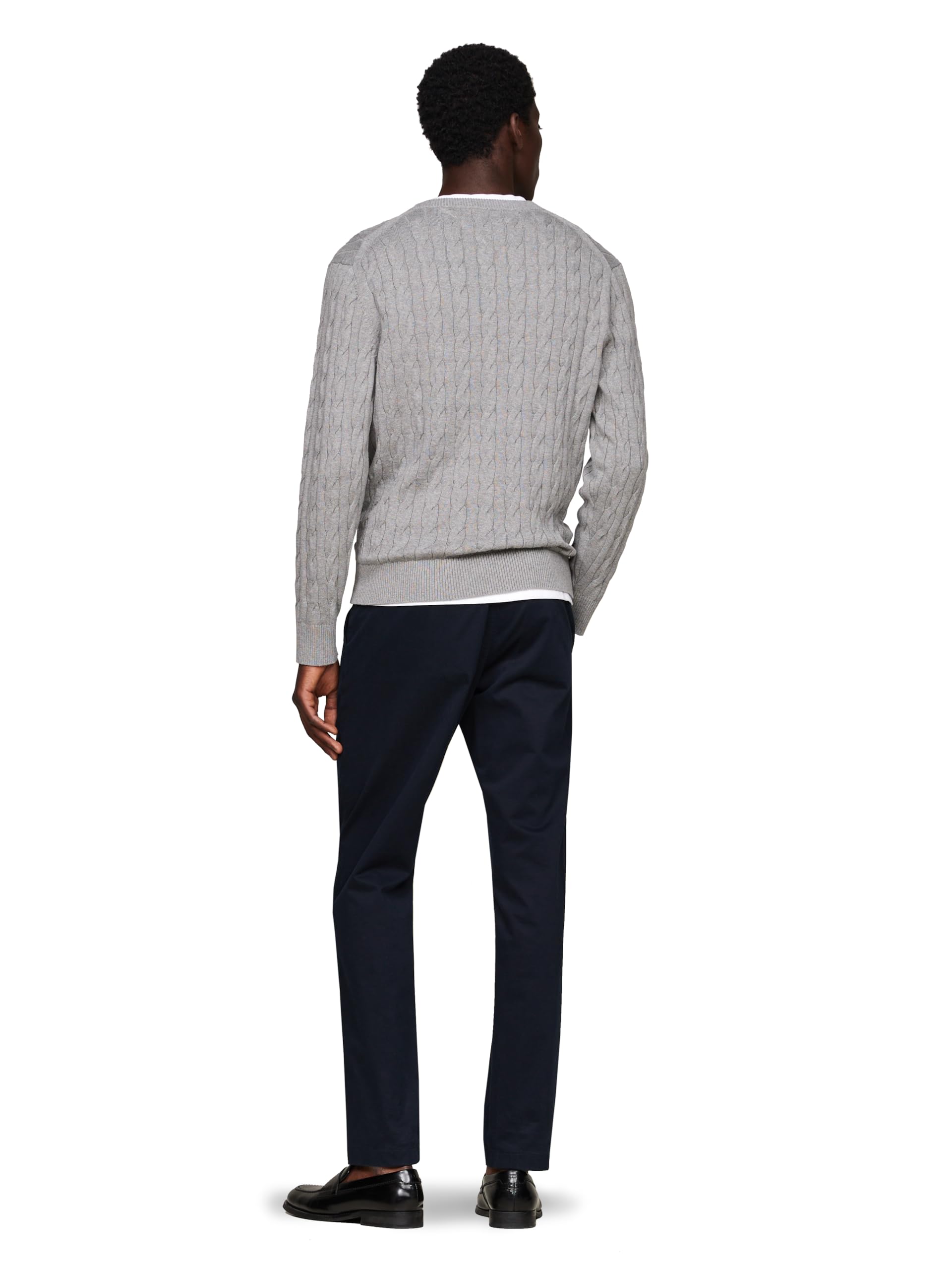 Foto 4 pulgar | Jersey Tommy Hilfiger Para Hombre, Algodón, Cuello Redondo, Gris - Venta Internacional.