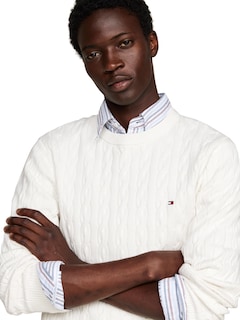 Foto 2 | Jersey Tommy Hilfiger Para Hombre, Algodón, Cuello Redondo, Color Marfil - Venta Internacional.
