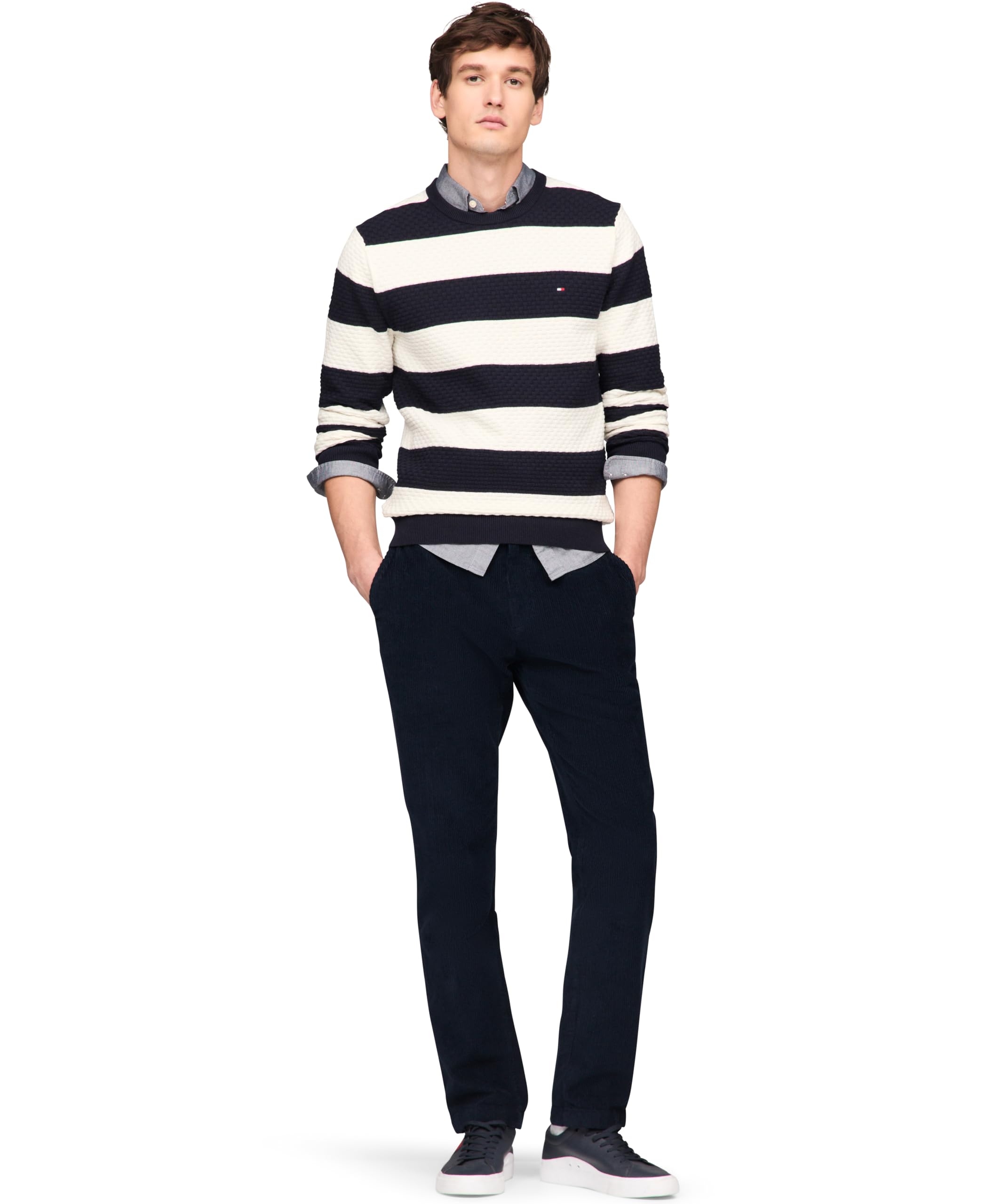 Foto 5 pulgar | Jersey Tommy Hilfiger De Algodón Con Cuello Redondo Estructurado 9gg Para Hombre - Venta Internacional.