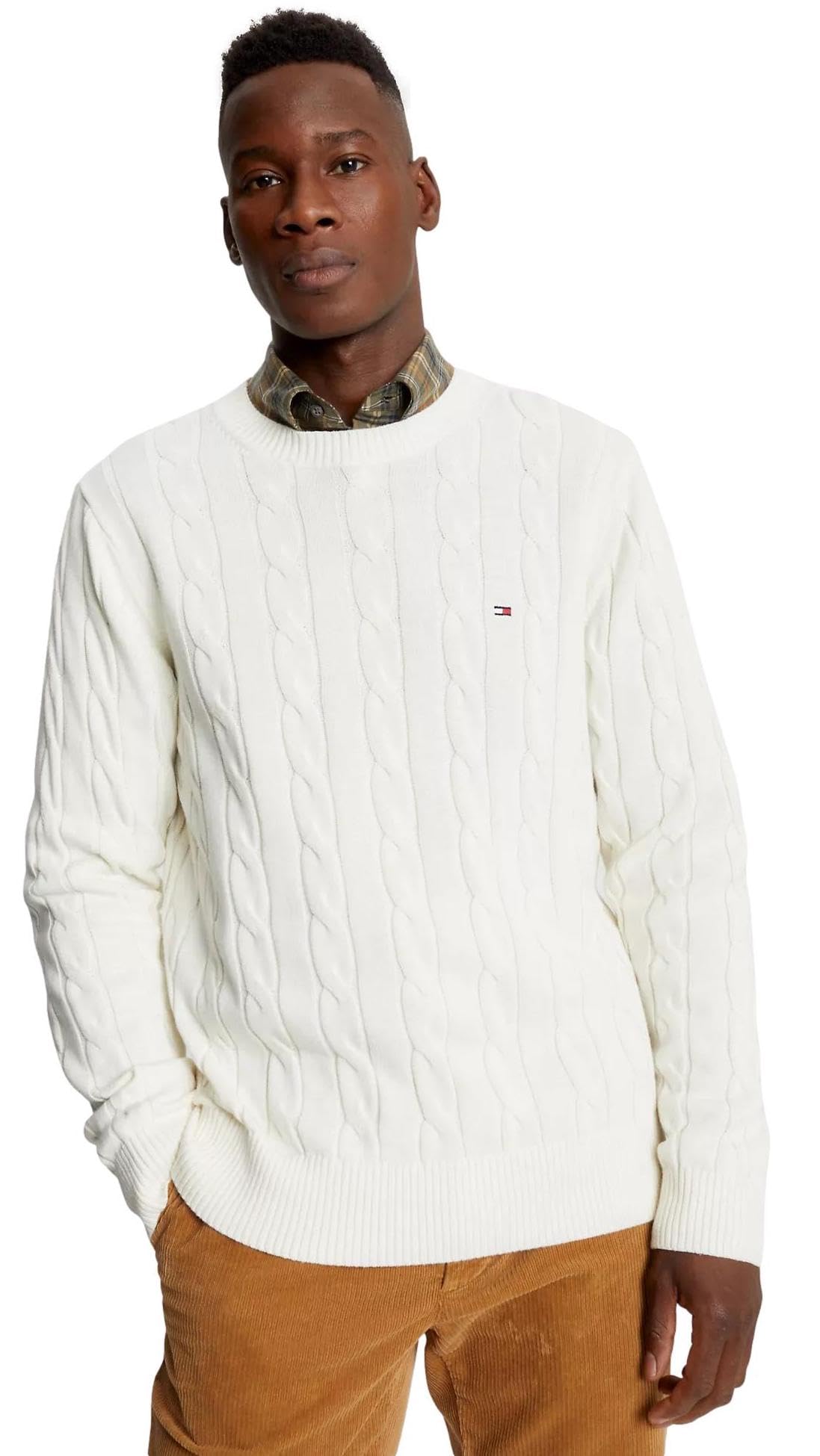 Foto 2 pulgar | Jersey Tommy Hilfiger Cable Knit para Hombre Whitesuede - Venta Internacional
