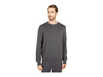 Foto 1 | Jersey Tommy Hilfiger Liso Con Cuello Redondo Para Hombre, Color Gris Antracita - Venta Internacional.