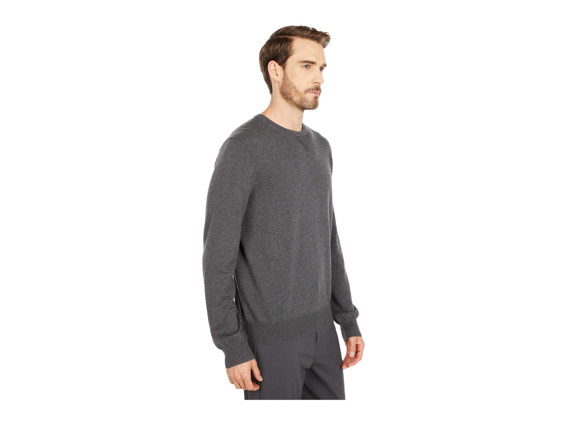 Foto 4 pulgar | Jersey Tommy Hilfiger Liso Con Cuello Redondo Para Hombre, Color Gris Antracita - Venta Internacional.