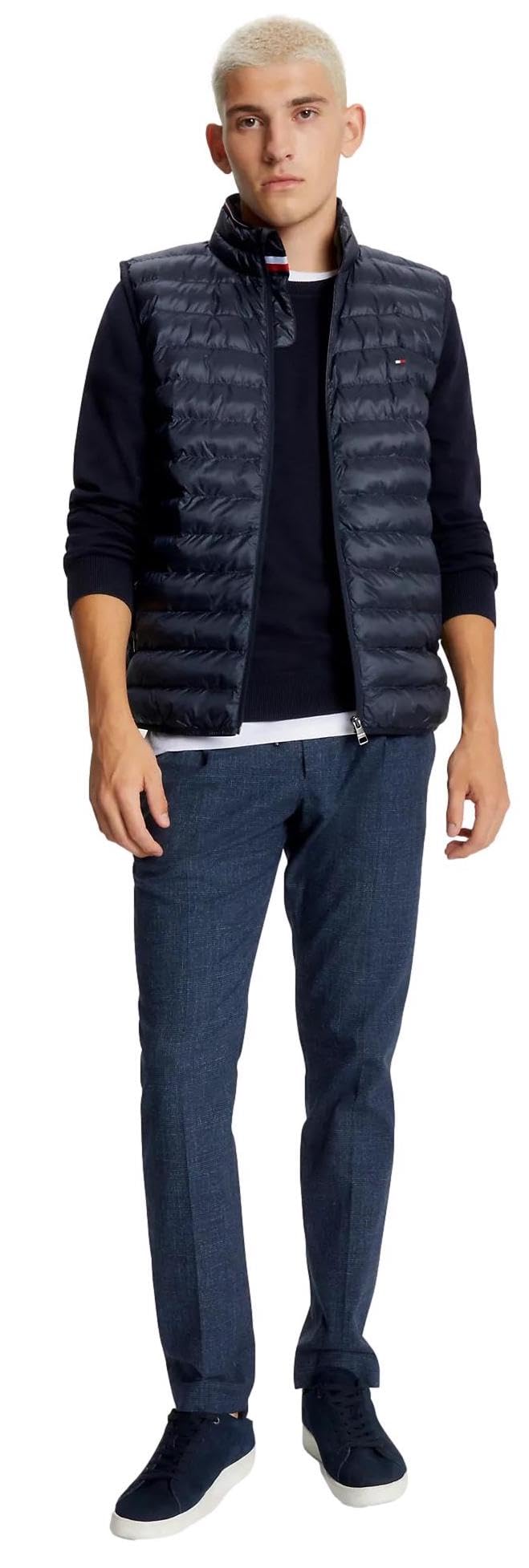 Foto 3 pulgar | Jersey Tommy Hilfiger Liso Cuello Redondo Azul para Hombre - Venta Internacional