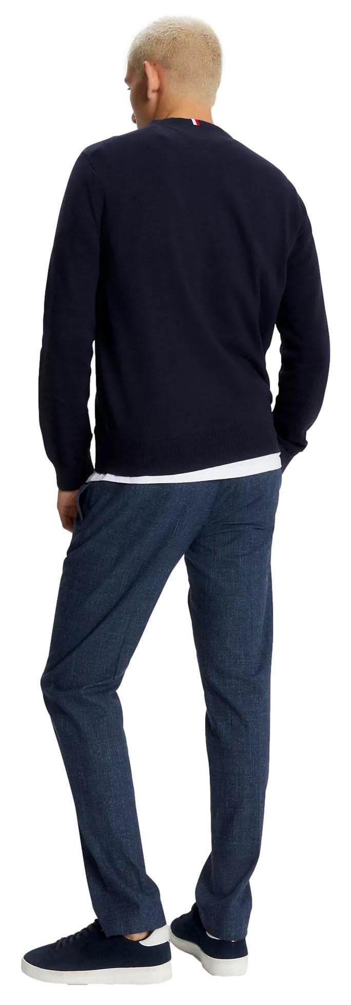 Foto 4 pulgar | Jersey Tommy Hilfiger Liso Cuello Redondo Azul para Hombre - Venta Internacional