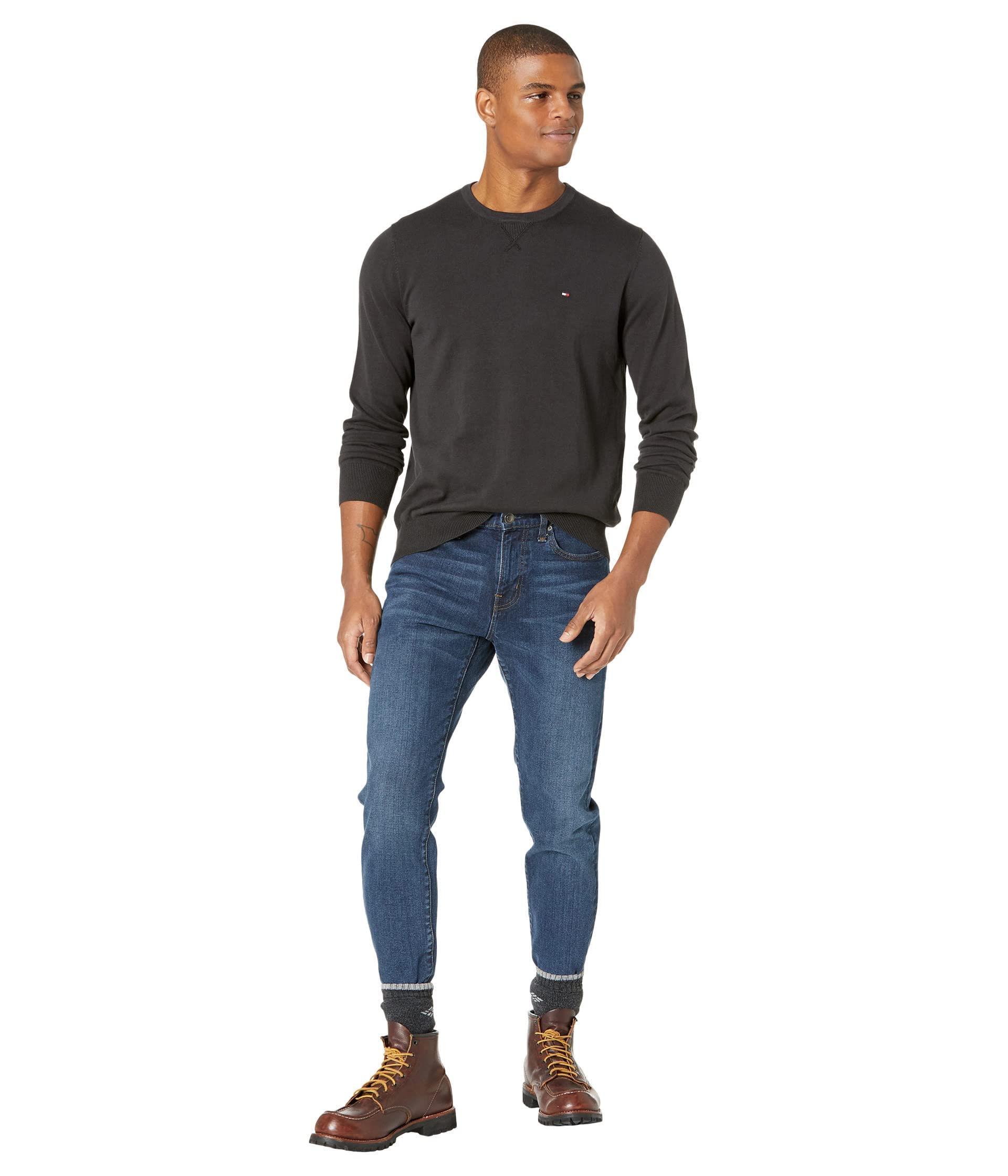 Foto 5 pulgar | Jersey Tommy Hilfiger Liso Cuello Redondo Negro para Hombre - Venta Internacional