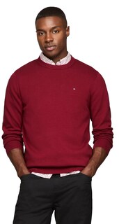 Foto 1 | Jersey Tommy Hilfiger Liso Cuello Redondo Rojo para Hombre - Venta Internacional