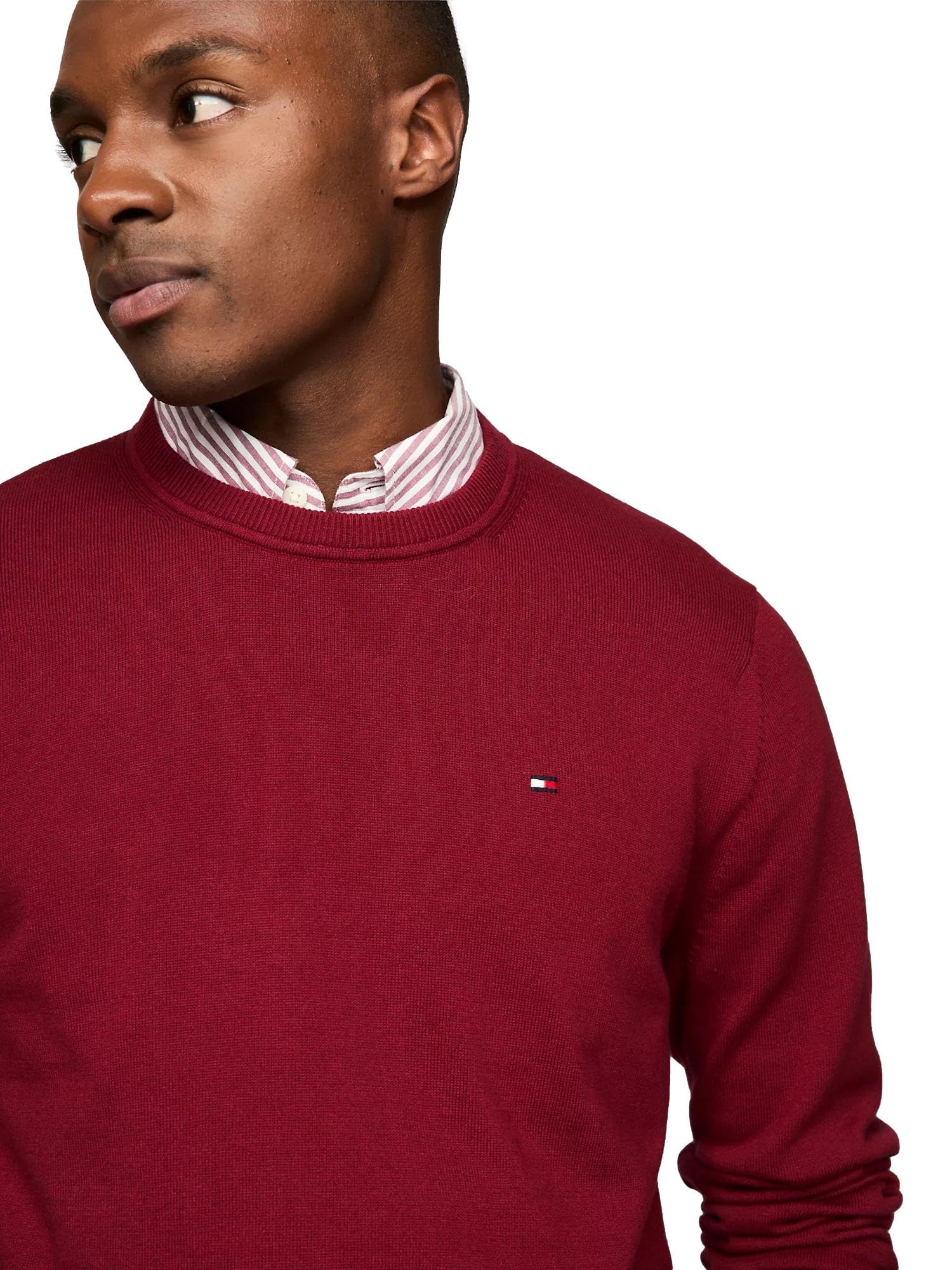 Foto 4 pulgar | Jersey Tommy Hilfiger Liso Cuello Redondo Rojo para Hombre - Venta Internacional