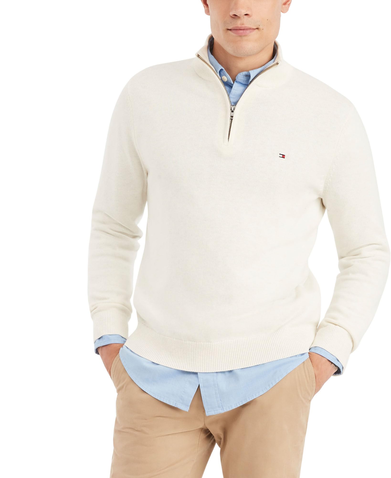 Foto 2 pulgar | Jersey Tommy Hilfiger para Hombre Manga Larga de Algodón con Cremallera - Venta Internacional