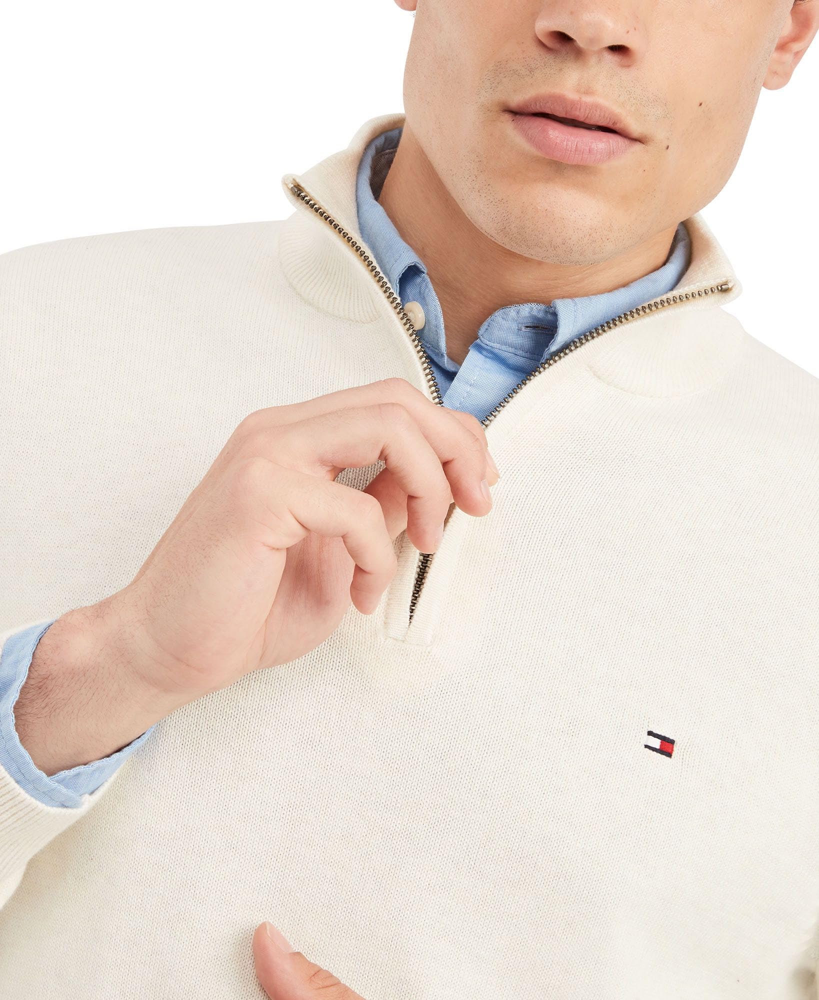 Foto 3 pulgar | Jersey Tommy Hilfiger para Hombre Manga Larga de Algodón con Cremallera - Venta Internacional
