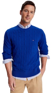 Foto 1 | Suéter Tommy Hilfiger Azul Cable Knit para Hombre - Venta Internacional