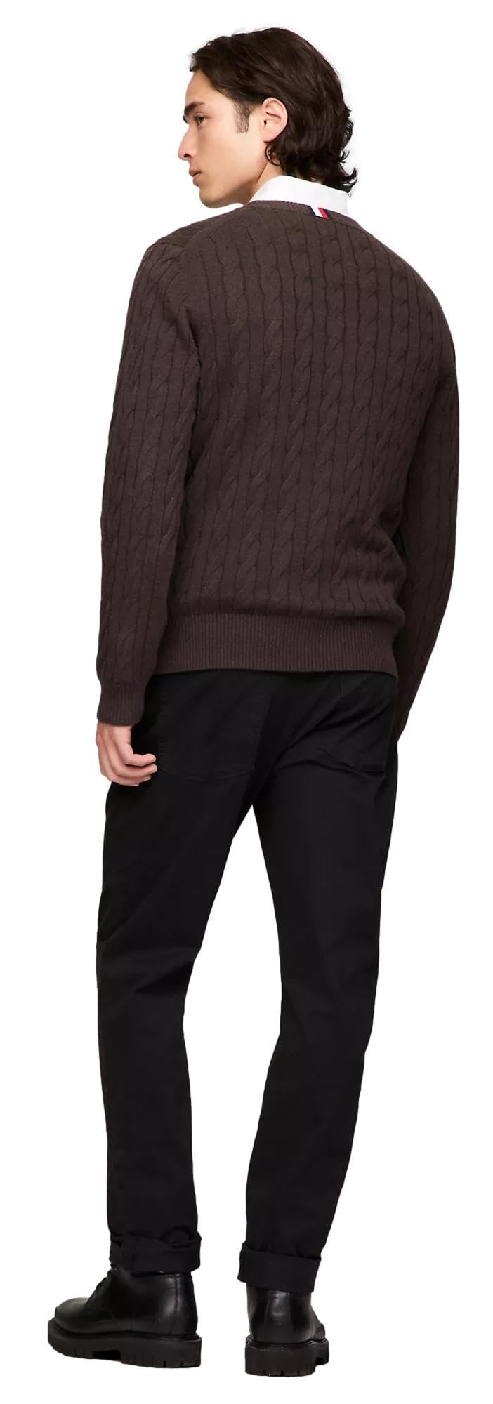 Foto 5 pulgar | Suéter Tommy Hilfiger Cable Knit Marrón para Hombre - Venta Internacional