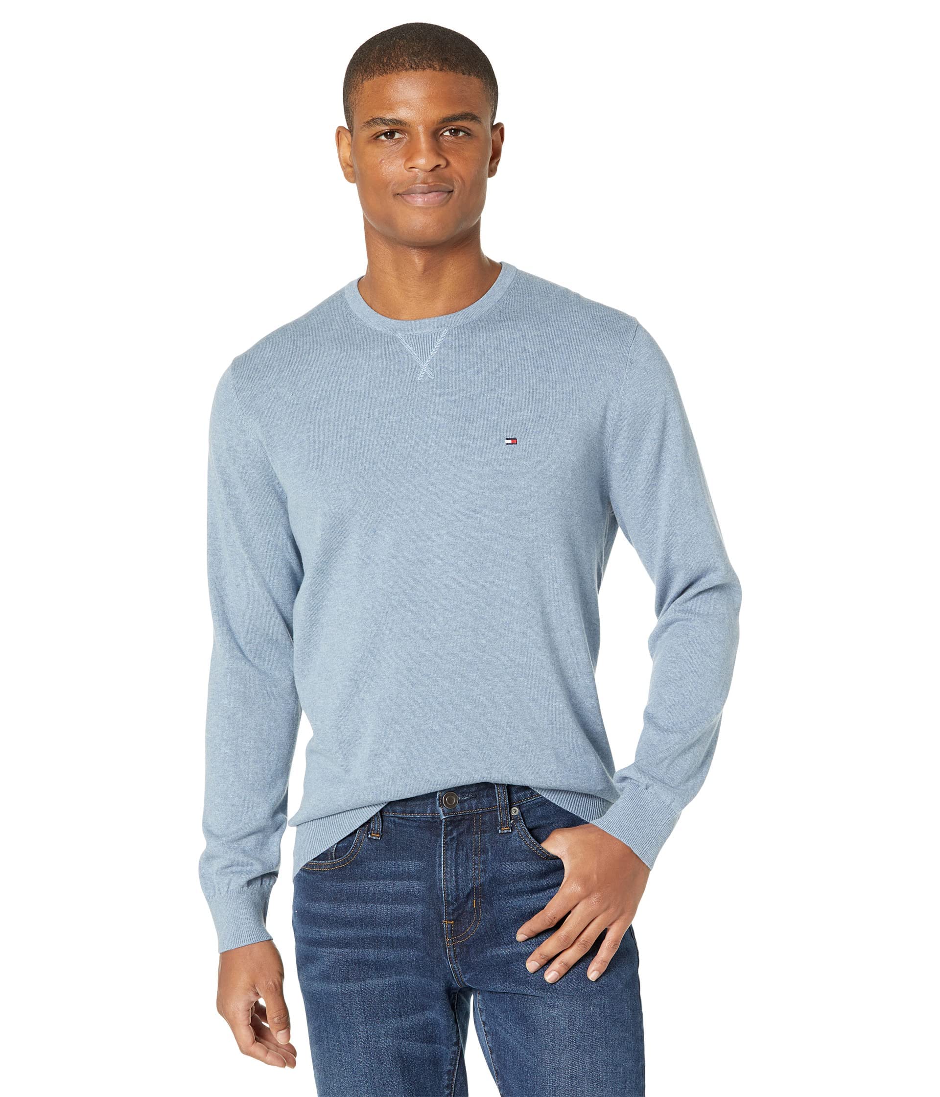 Foto 1 | Jersey Tommy Hilfiger Liso Cuello Redondo Azul para Hombre - Venta Internacional