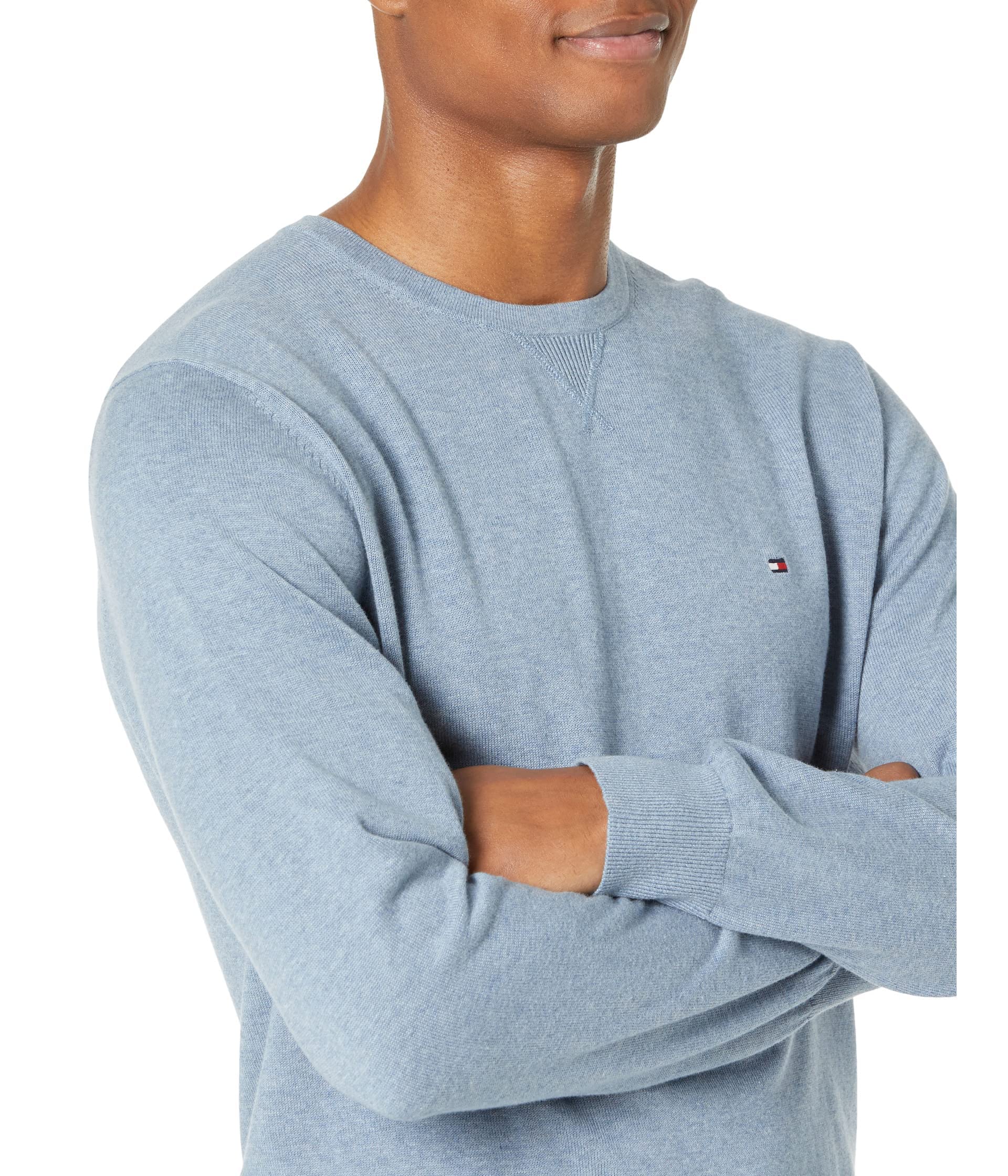 Foto 4 pulgar | Jersey Tommy Hilfiger Liso Cuello Redondo Azul para Hombre - Venta Internacional