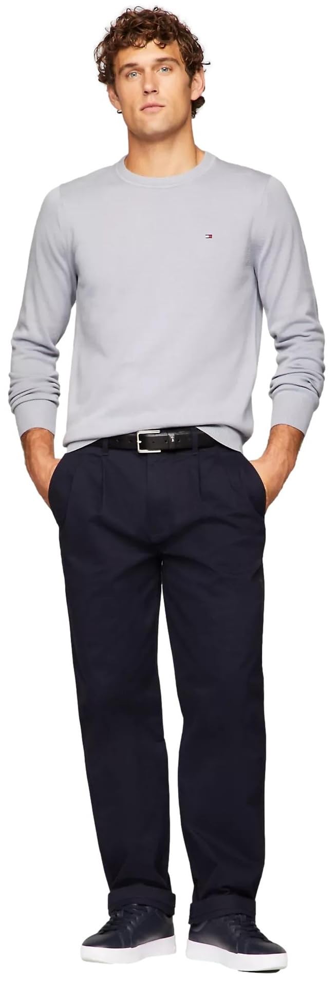 Foto 2 | Jersey Tommy Hilfiger Liso Gris para Hombre - Venta Internacional