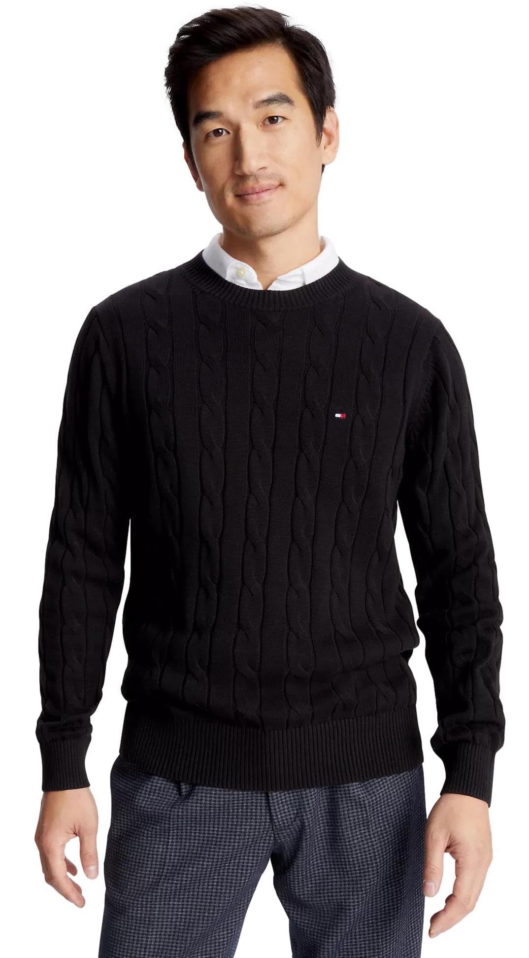 Foto 1 | Suéter Tommy Hilfiger Cable Knit Negro para Hombre- Venta Internacional