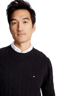 Foto 3 | Suéter Tommy Hilfiger Cable Knit Negro para Hombre- Venta Internacional