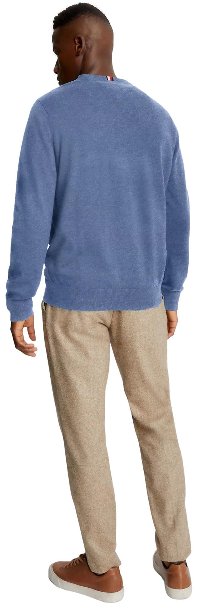 Foto 4 | Suéter Tommy Hilfiger Liso con Cuello Redondo Azul para Hombre - Venta Internacional