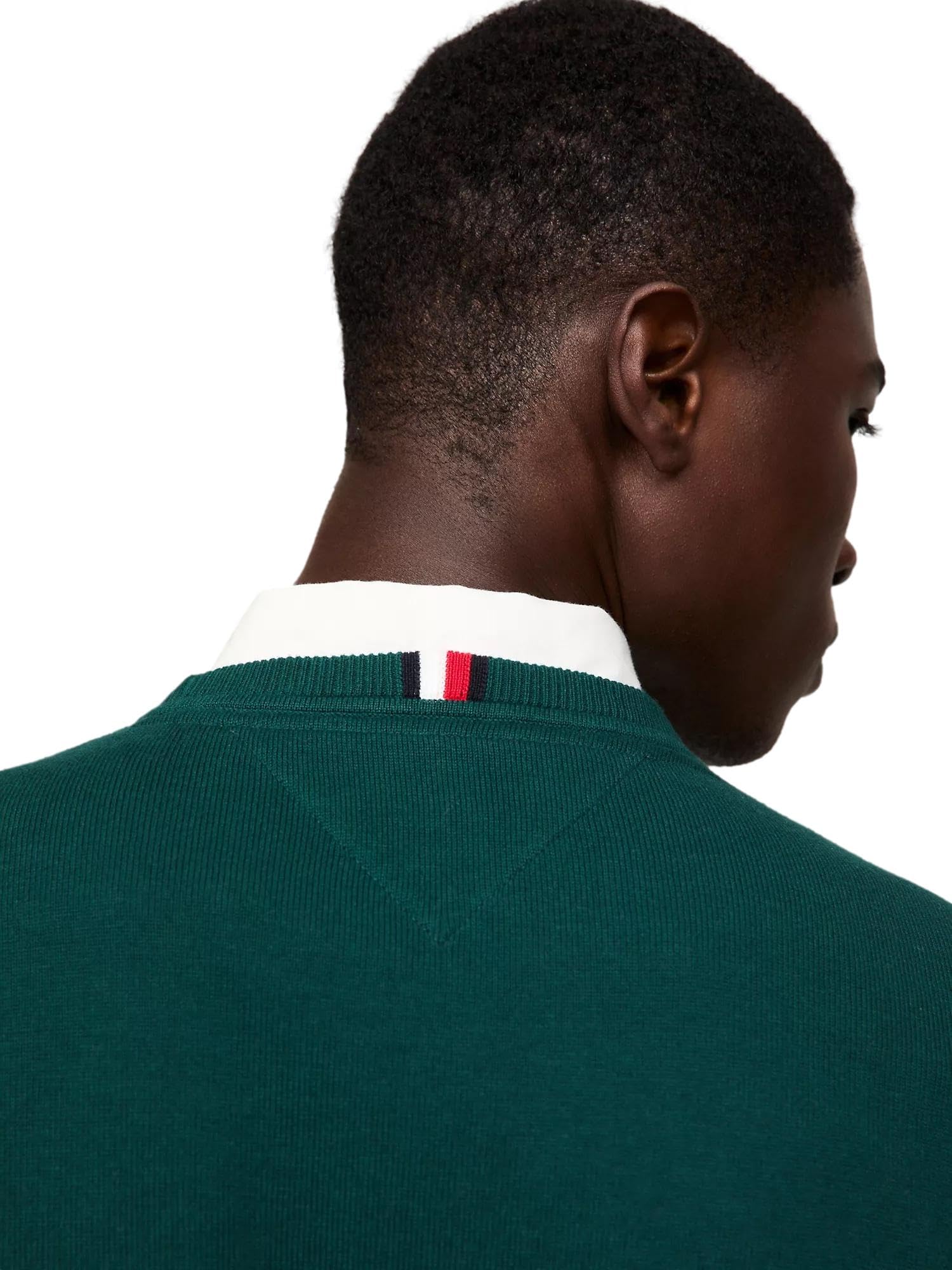 Foto 4 pulgar | Jersey Tommy Hilfiger Verde Liso para Hombre - Venta Internacional