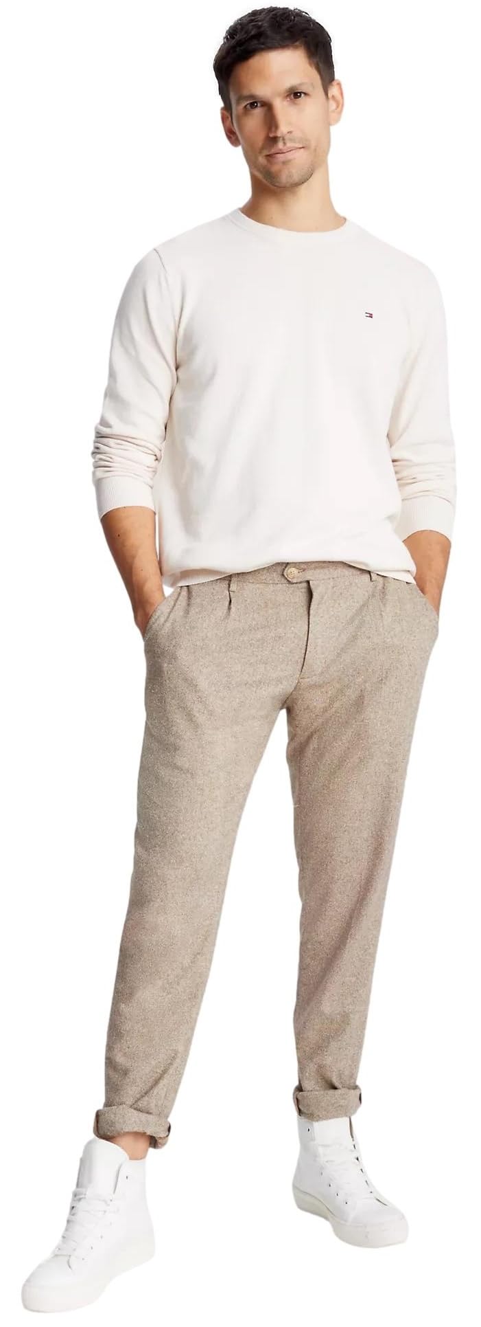 Foto 3 pulgar | Jersey Tommy Hilfiger Liso Blanco para Hombre - Venta Internacional