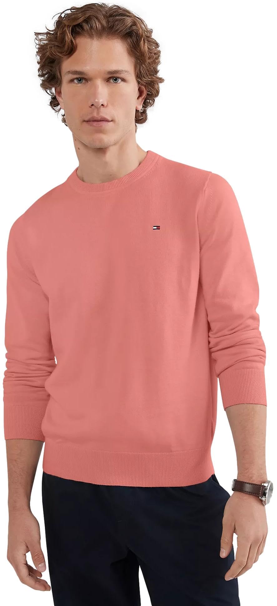 Foto 2 pulgar | Jersey Tommy Hilfiger Rojo Liso para Hombre - Venta Internacional
