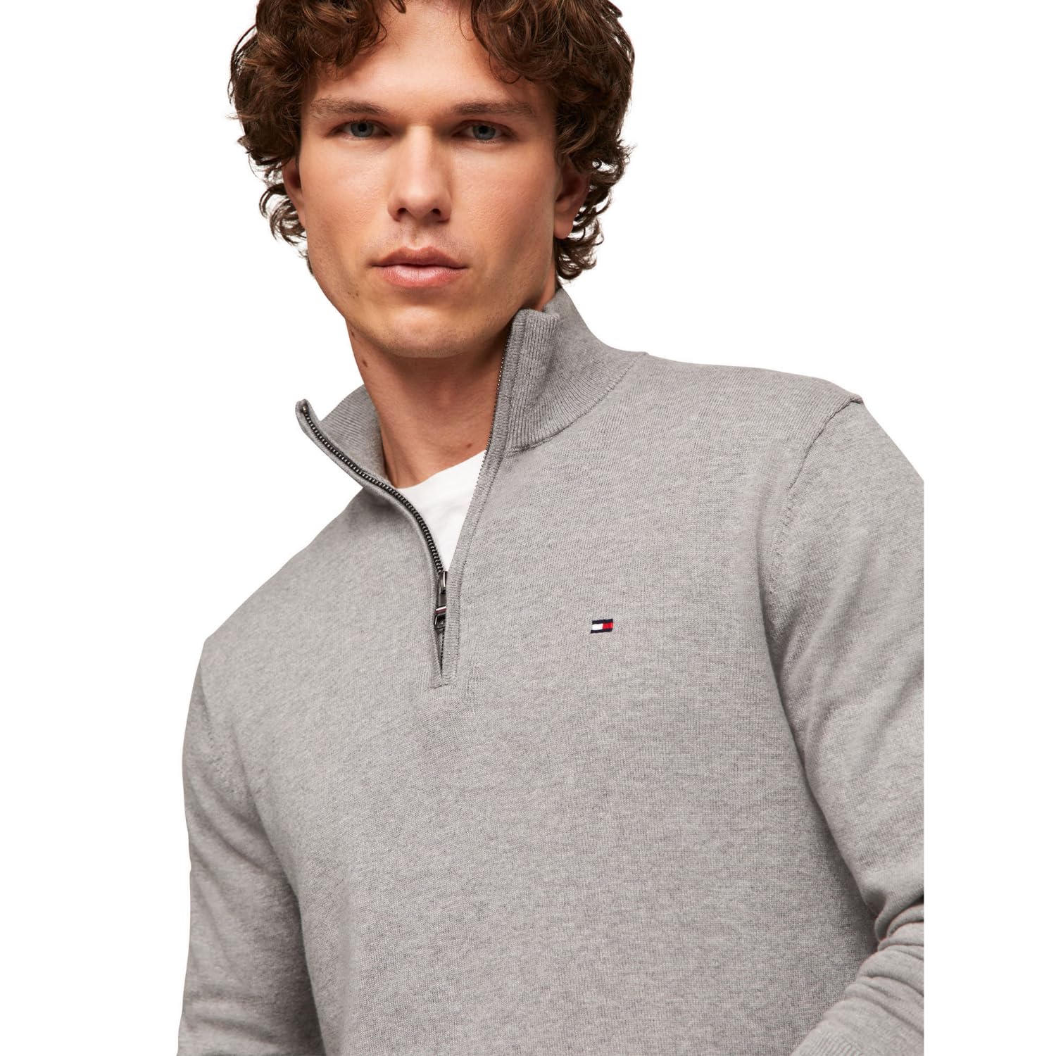 Foto 3 pulgar | Jersey Tommy Hilfiger Essential de Algodón Gris para Hombre - Venta Internacional