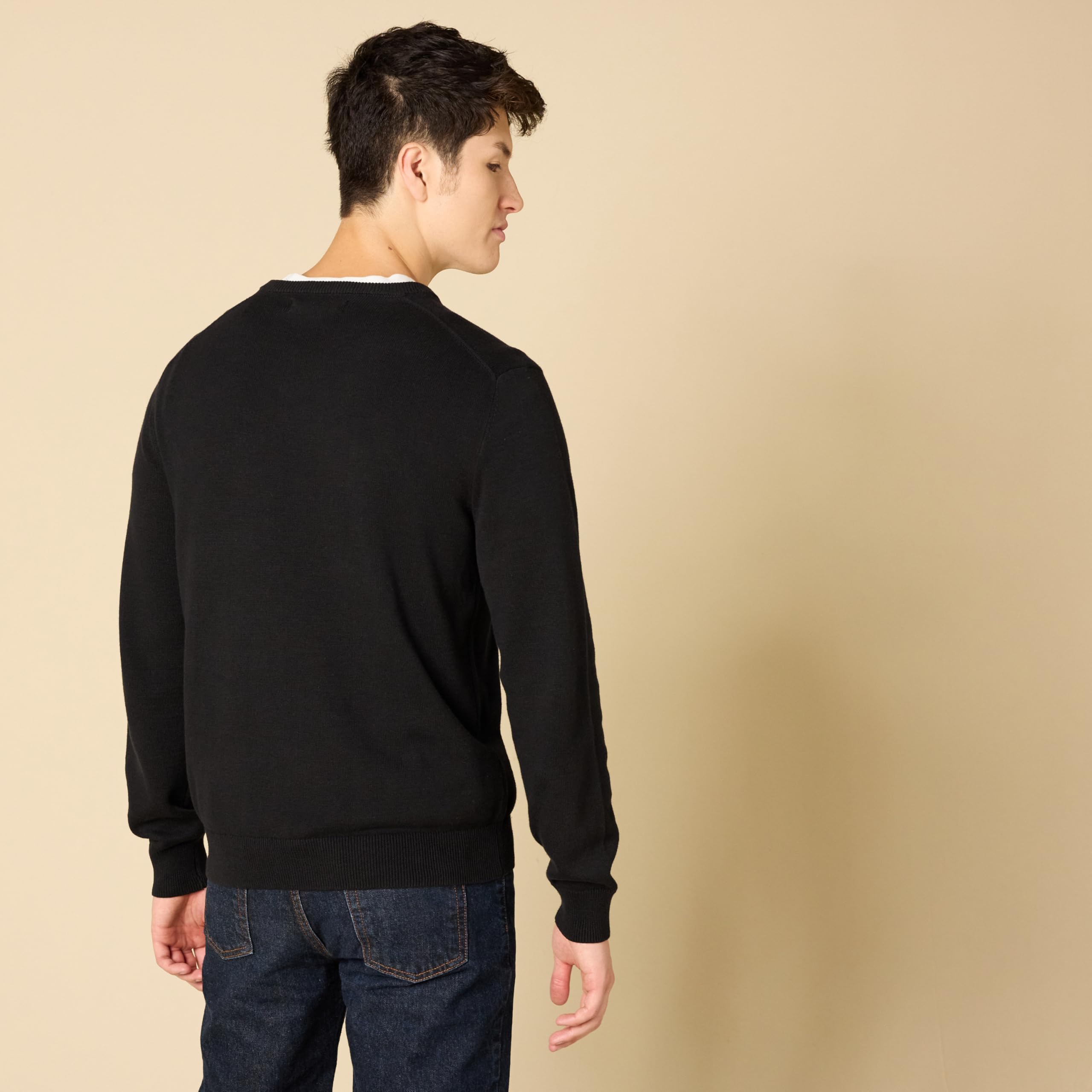 Foto 3 pulgar | Jersey Amazon Essentials De Algodón Negro Con Cuello En V, Talla M, Para Hombre - Venta Internacional.