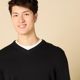 Foto 3 | Jersey Amazon Essentials De Algodón Negro Con Cuello En V, Talla M, Para Hombre - Venta Internacional.