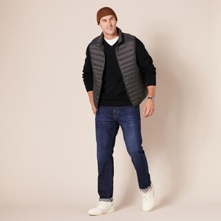 Foto 7 | Jersey Amazon Essentials De Algodón Negro Con Cuello En V, Talla M, Para Hombre - Venta Internacional.