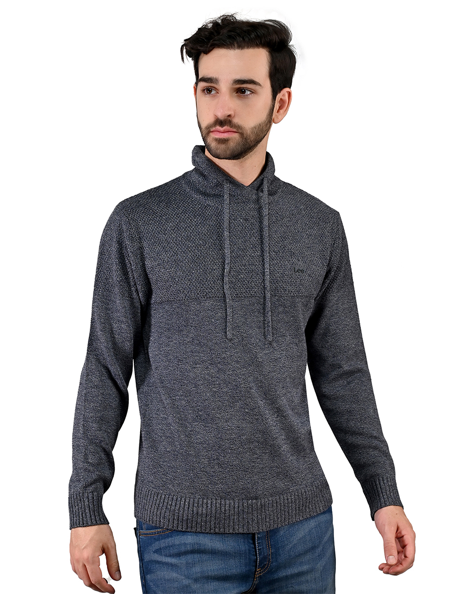 Foto 2 pulgar | Lee Suéter Con Capucha Para Hombre En Color Azul Marino Con Gris.