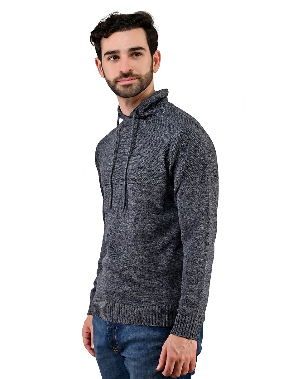Foto 4 pulgar | Lee Suéter Con Capucha Para Hombre En Color Azul Marino Con Gris.
