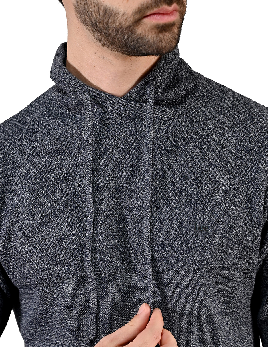 Foto 5 pulgar | Lee Suéter Con Capucha Para Hombre En Color Azul Marino Con Gris.