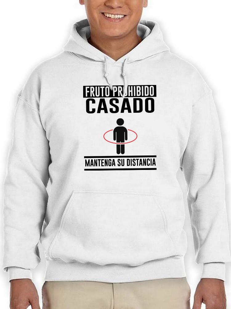 Foto 2 pulgar | Sudadera Smartprintsink Con Capucha Para Hombre Mantenga Su Distancia. Casado! Color Blanco