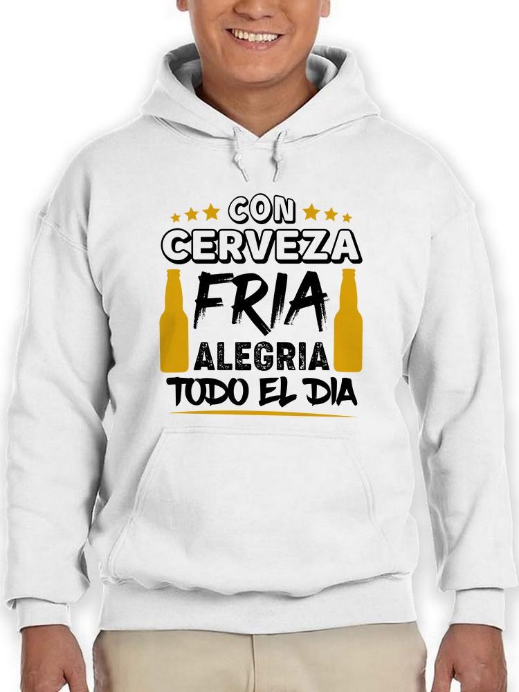 Foto 2 pulgar | Sudadera Smartprintsink Con Capucha Para Hombre Cerveza Color Blanco