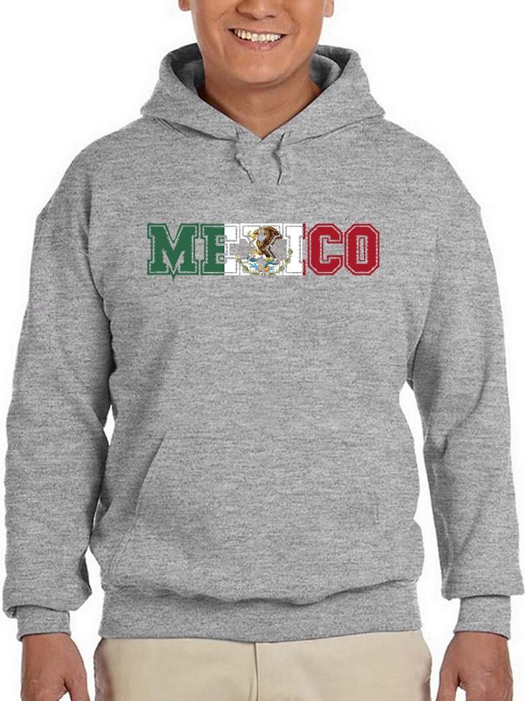 Foto 2 pulgar | Sudadera Smartprintsink Con Capucha Para Hombre Mexico Con Bandera. Color Gris