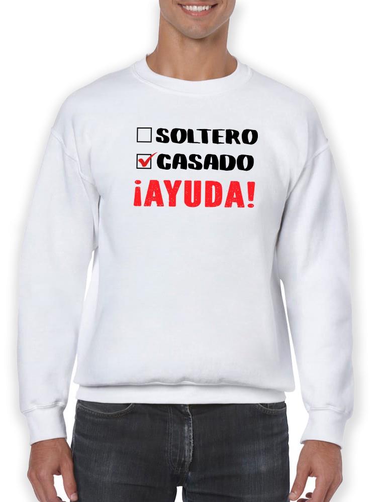 Foto 2 pulgar | Sudadera Smartprintsink Para Hombre Soltero. Casado. Ayuda! Color Blanco