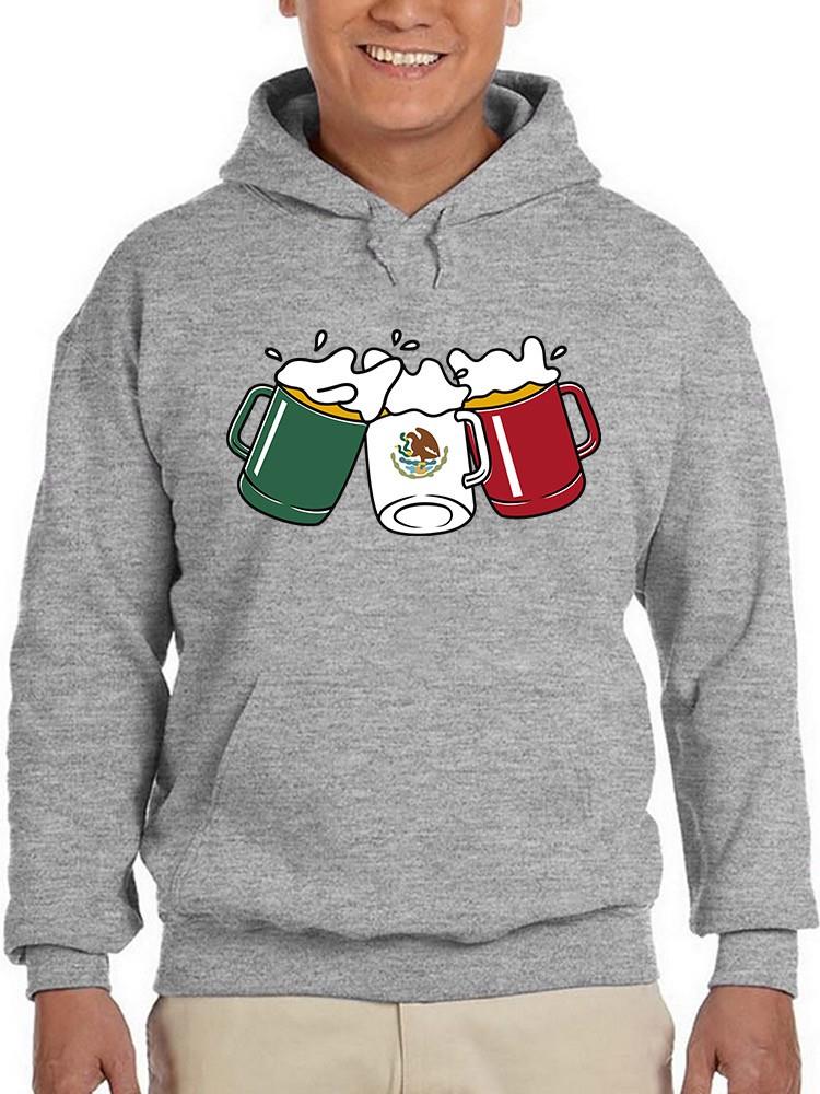 Foto 2 pulgar | Sudadera Smartprintsink Con Capucha Para Hombre Bandera Mexicana En Tarros Color Gris