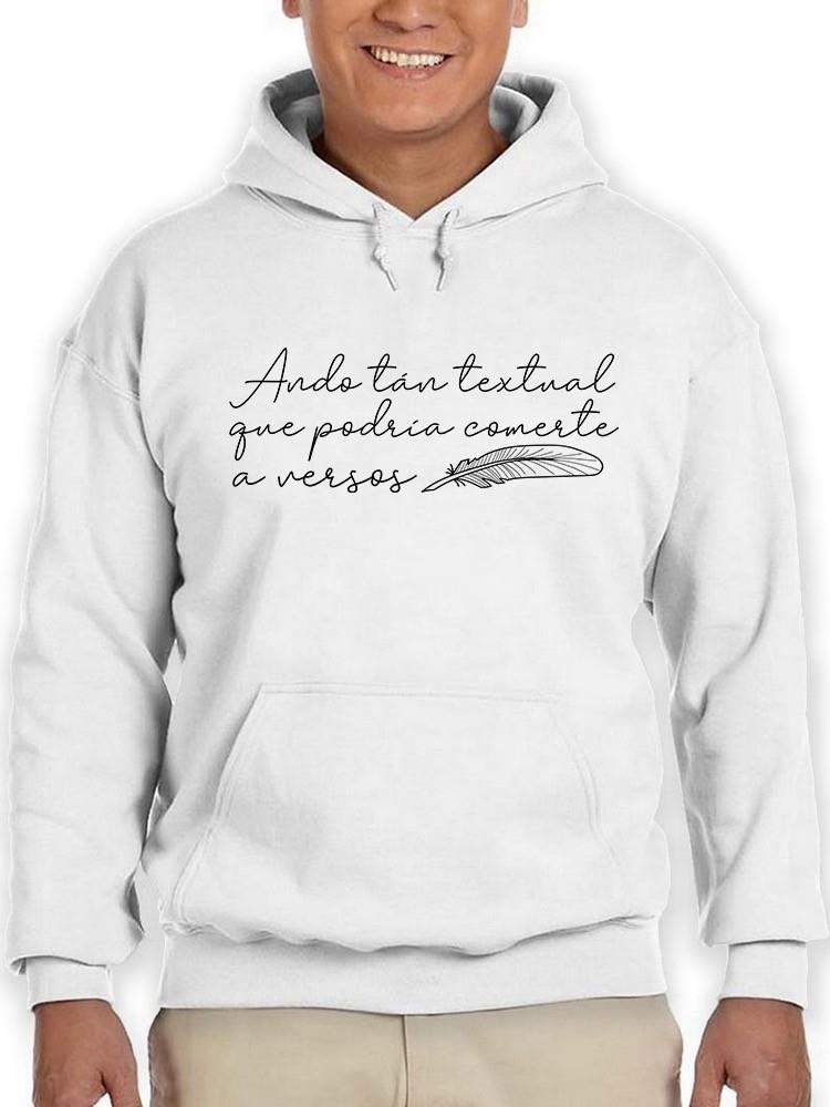 Foto 2 pulgar | Sudadera Smartprintsink Con Capucha Para Hombre Ando Tan Textual Que... Color Blanco