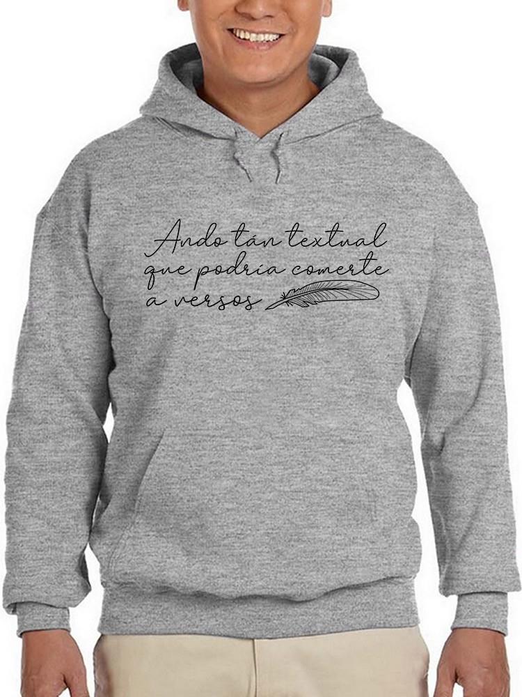 Foto 2 pulgar | Sudadera Smartprintsink Con Capucha Para Hombre Ando Tan Textual Que... Color Gris