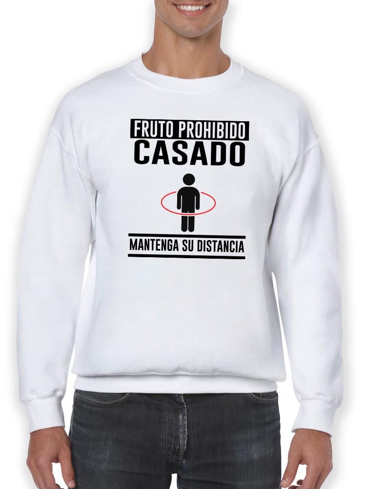 Foto 1 | Sudadera Smartprintsink Para Hombre Mantenga Su Distancia. Casado! Color Blanco