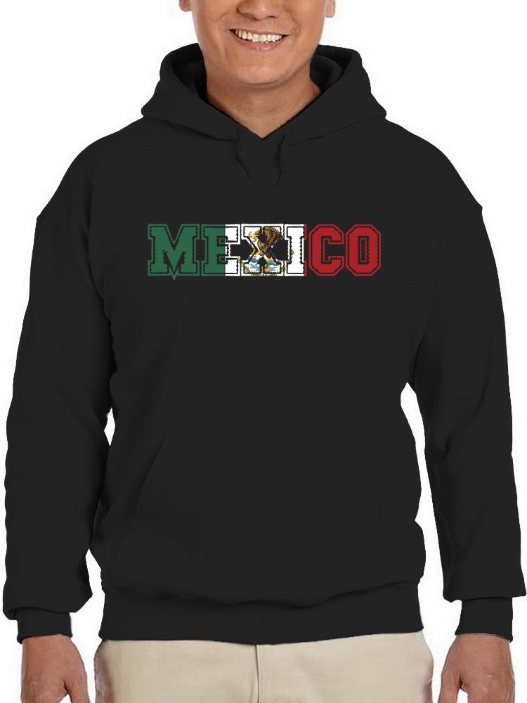 Foto 2 pulgar | Sudadera Smartprintsink Con Capucha Para Hombre Mexico Con Bandera. Color Negro