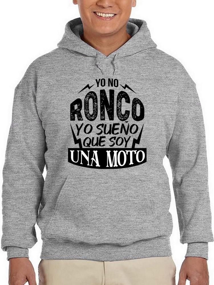 Foto 2 pulgar | Sudadera Smartprintsink Con Capucha Para Hombre No Ronco, Sueño Que Soy Una Moto Color Gris