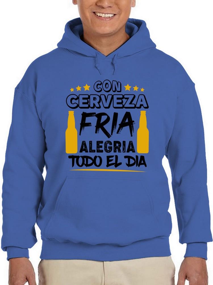 Foto 2 pulgar | Sudadera Smartprintsink Con Capucha Para Hombre Cerveza Color Azul