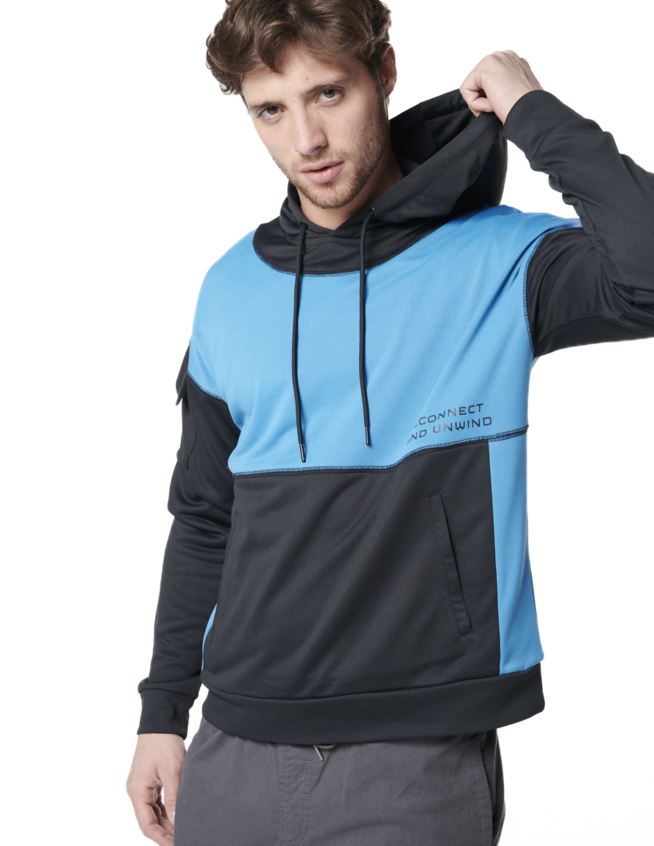 Foto 2 | Sudadera Generra con Capucha color Azul para Hombre