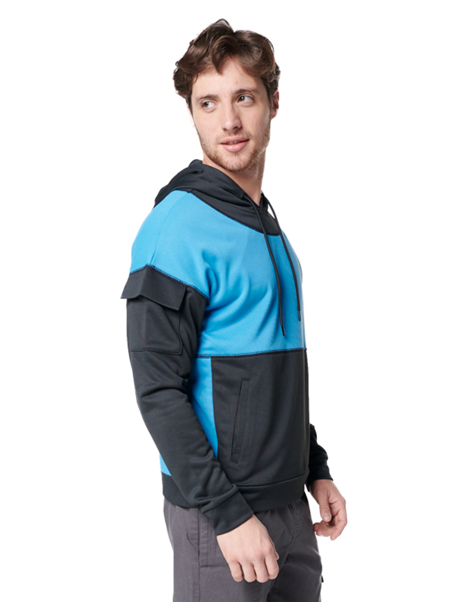 Foto 4 pulgar | Sudadera Generra con Capucha color Azul para Hombre